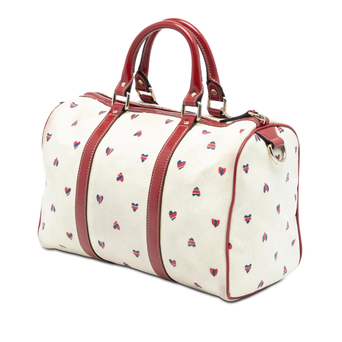 Gucci Medium GG Supreme Hearts Joy Boston Bag