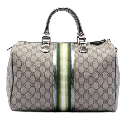 Gucci Medium GG Supreme Joy Web Boston Bag