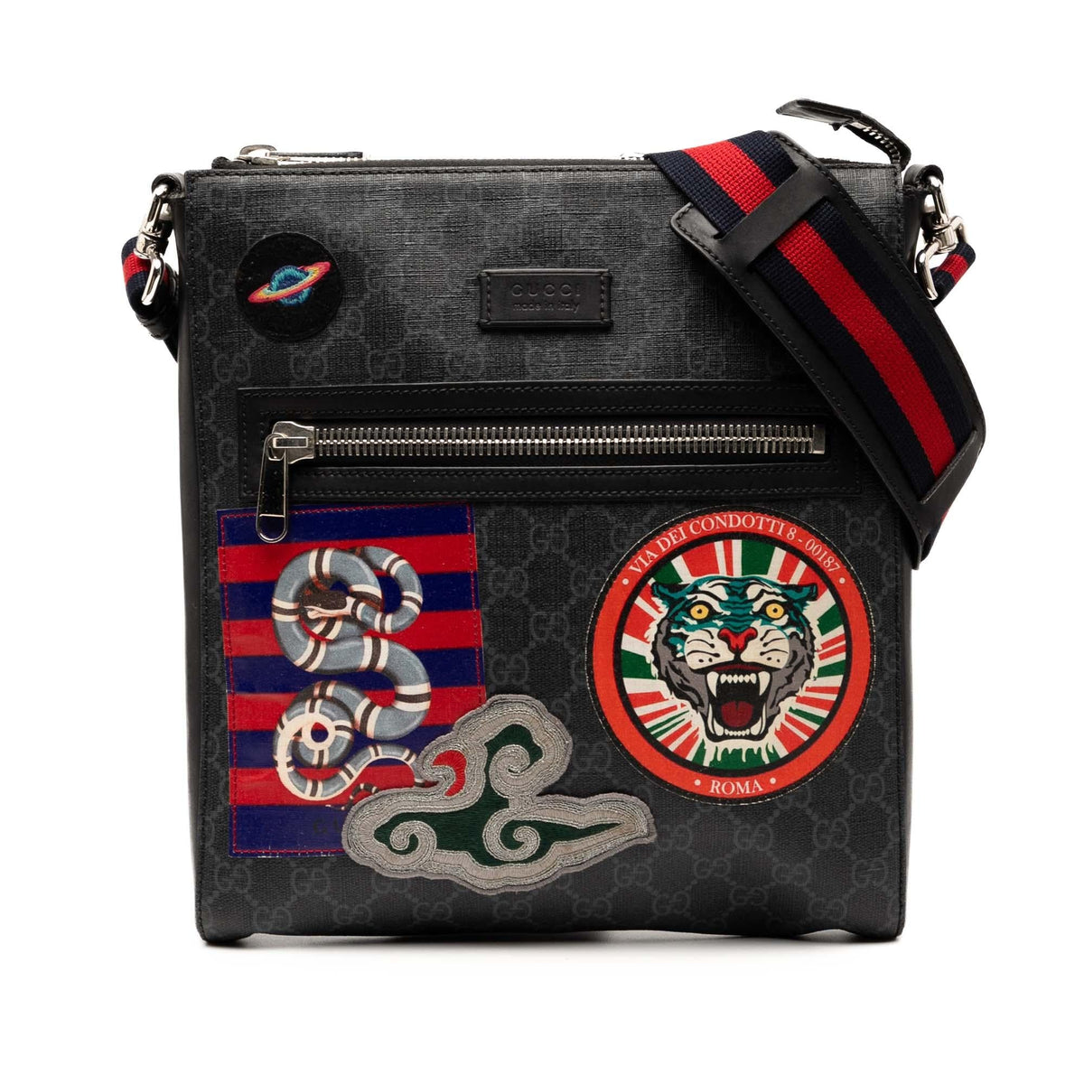 Gucci Medium GG Supreme Night Courier Messenger Bag