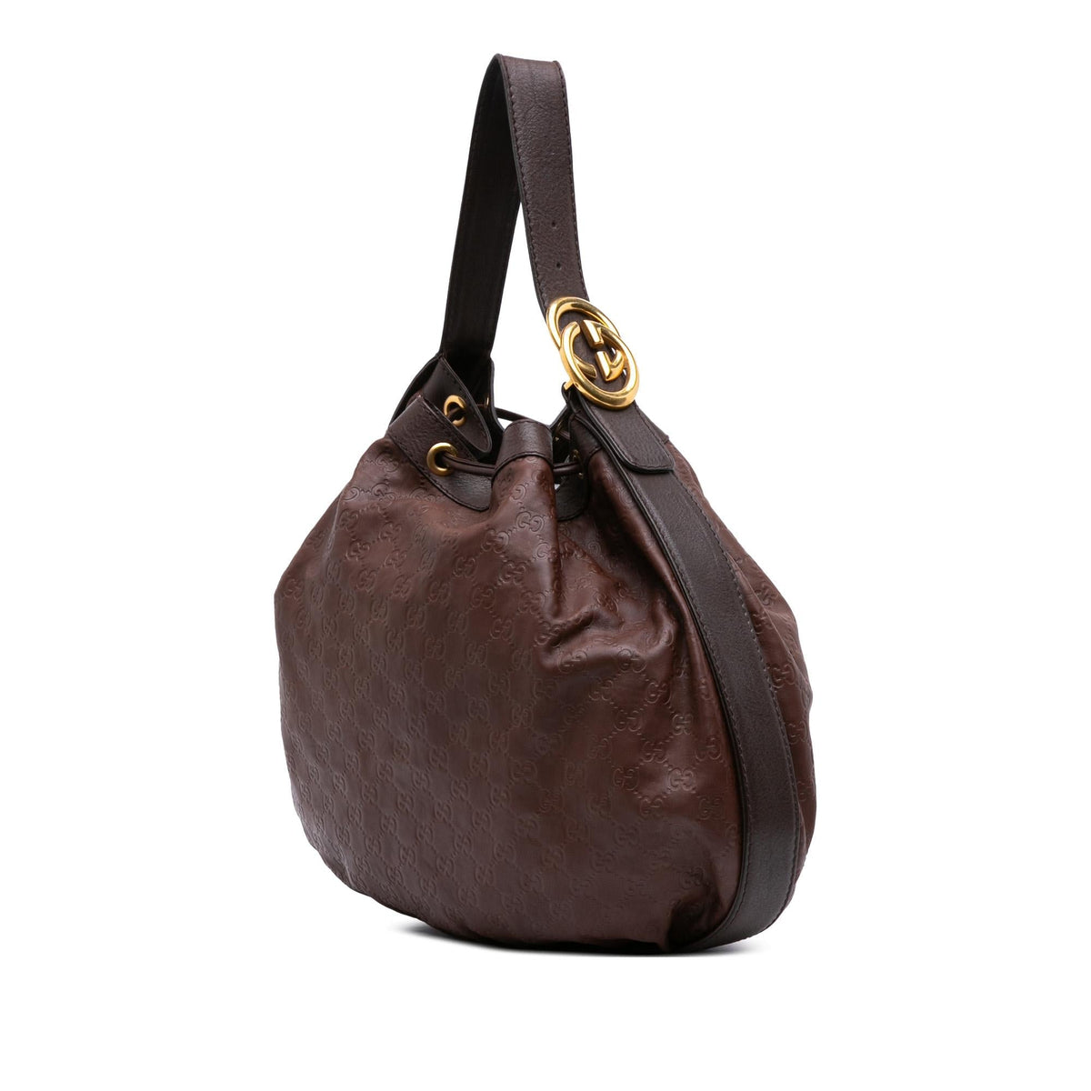 Gucci Medium Guccissima Interlocking Icon Drawstring Hobo