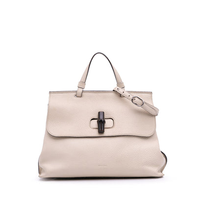 Gucci Medium Leather Bamboo Daily Satchel