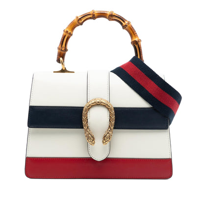 Gucci Medium Leather Bamboo Dionysus Web Satchel