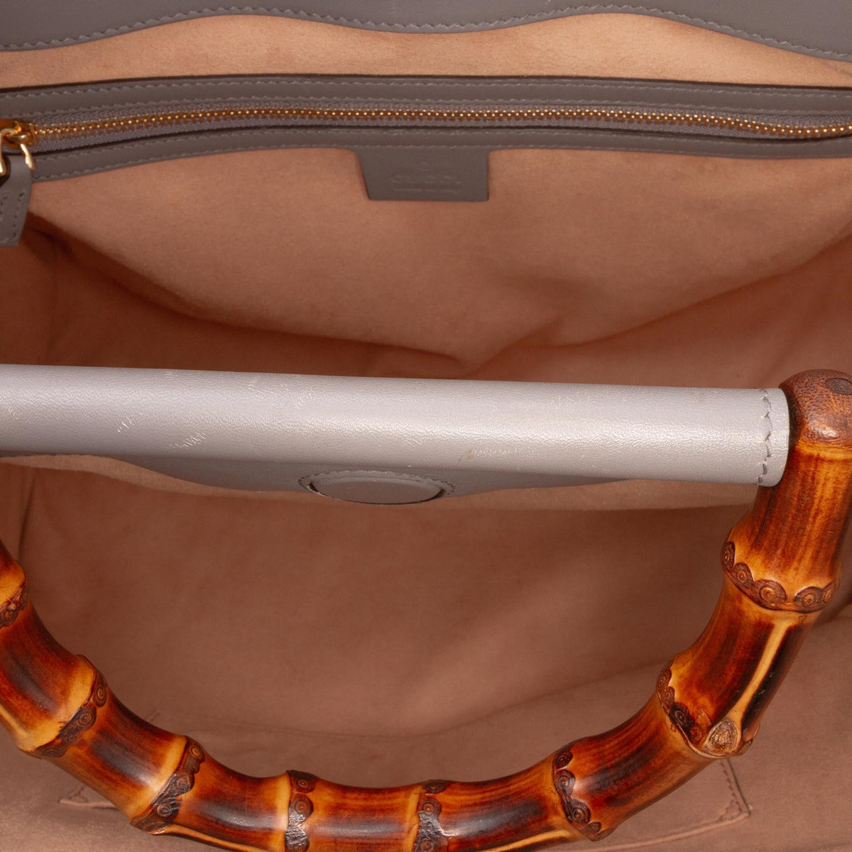 Gucci Medium Leather Bamboo Nymphaea Satchel