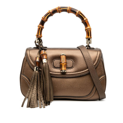 Gucci Medium Leather New Bamboo Satchel