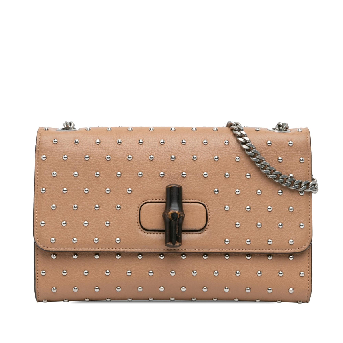 Gucci Medium Leather Studded Miss Bamboo Crossbody
