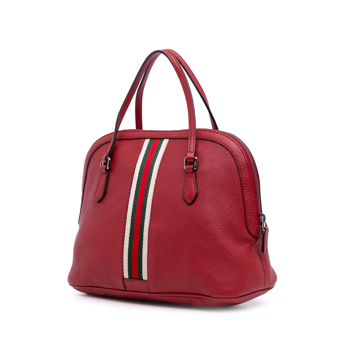 Gucci Medium Leather Web Dome Satchel