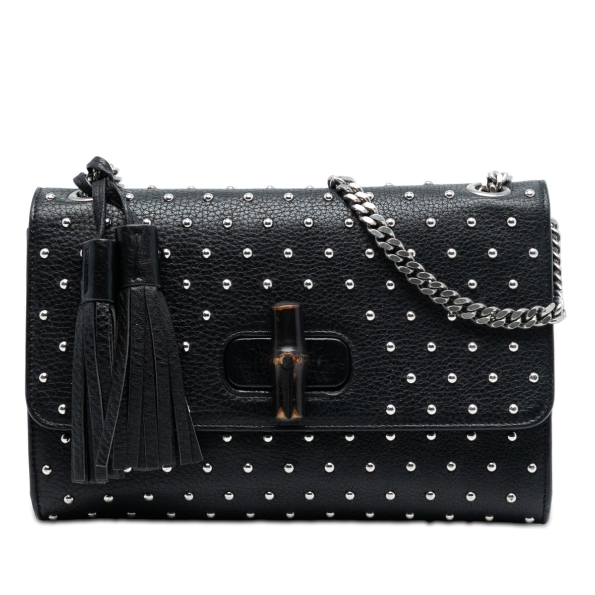 Gucci Medium Studded Leather Miss Bamboo Crossbody