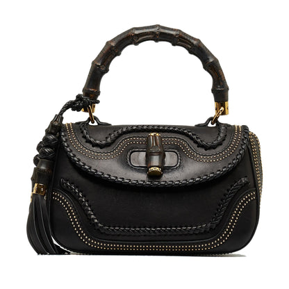 Gucci Medium Studded New Bamboo Tassel Satchel (SHG-LOkrtI)