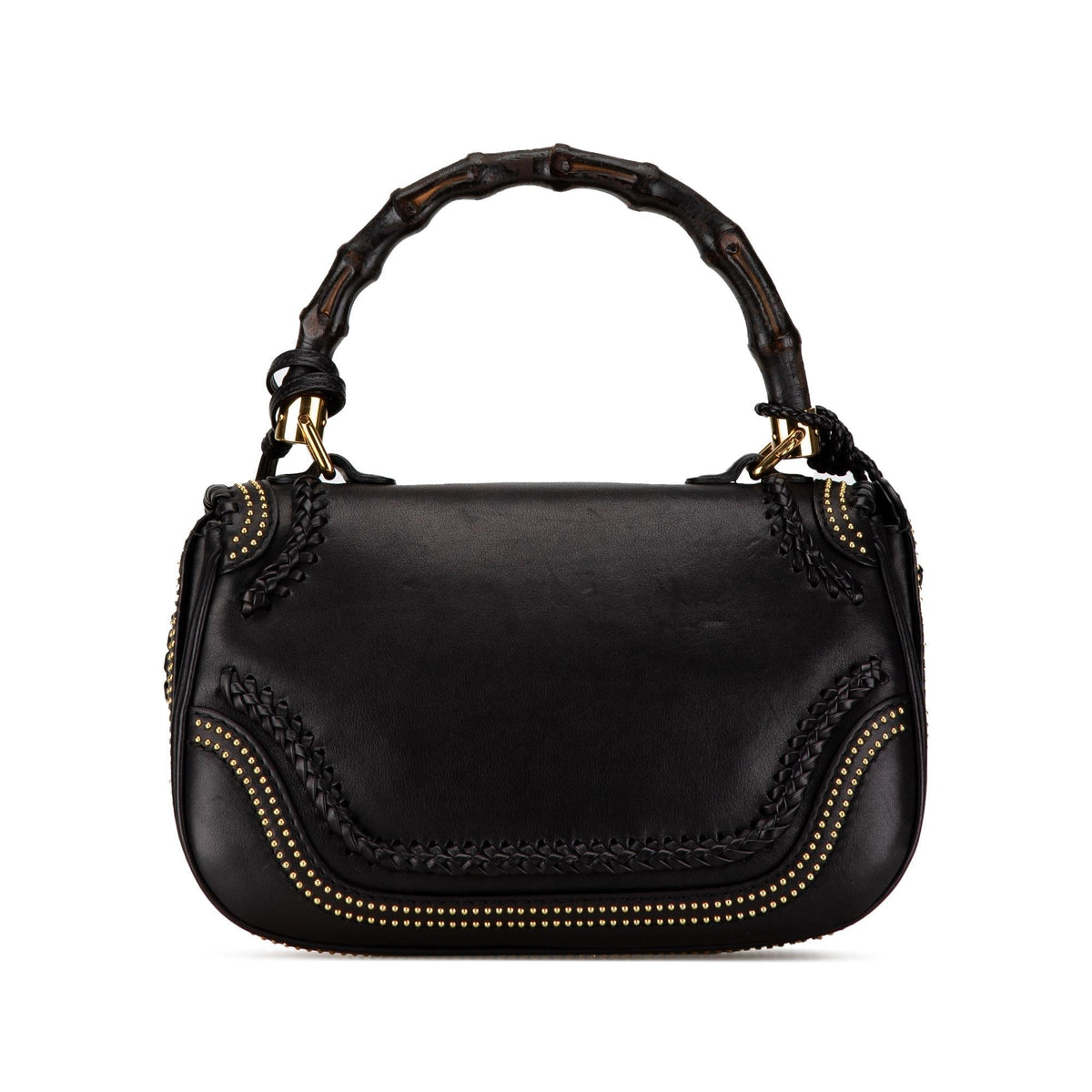 Gucci Medium Studded New Bamboo Tassel Satchel (SHG-QZ6Rq6)