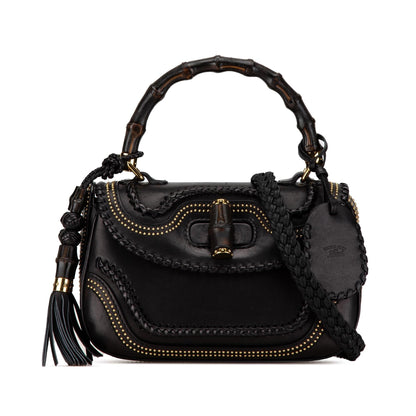 Gucci Medium Studded New Bamboo Tassel Satchel (SHG-QZ6Rq6)