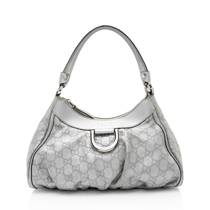Gucci Metallic Guccissima Leather D Ring Small Hobo (SHF-KWHGdg)