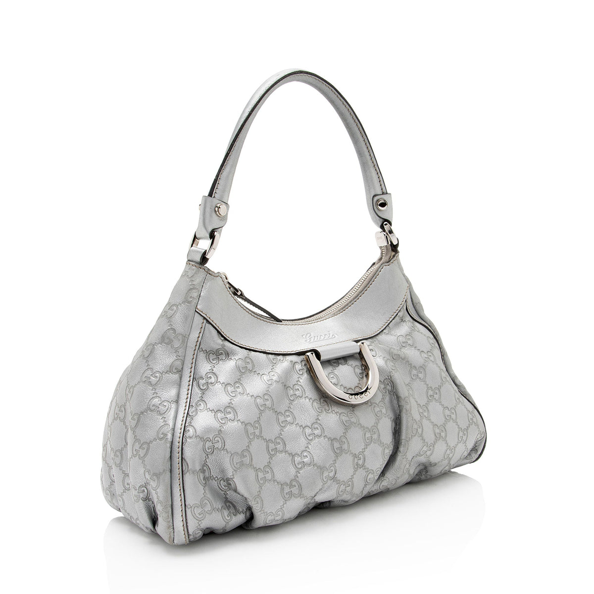 Gucci Metallic Guccissima Leather D Ring Small Hobo (SHF-KWHGdg)