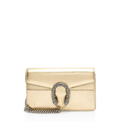 Gucci Metallic Leather Dionysus Super Mini Bag
