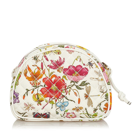 Gucci Mini Flora Trapuntata Canvas Crossbody Bag (SHG-26234)