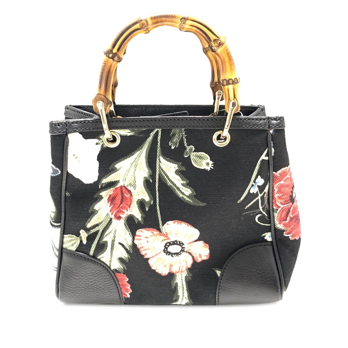 Gucci Mini Floral Canvas Bamboo Shopper (SHG-Uikssh)