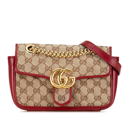 Gucci Mini GG Canvas Marmont Matelasse Flap