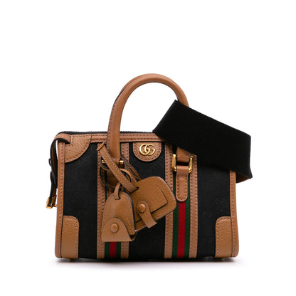 Gucci Mini GG Canvas Web Bauletto Top Handle Bag