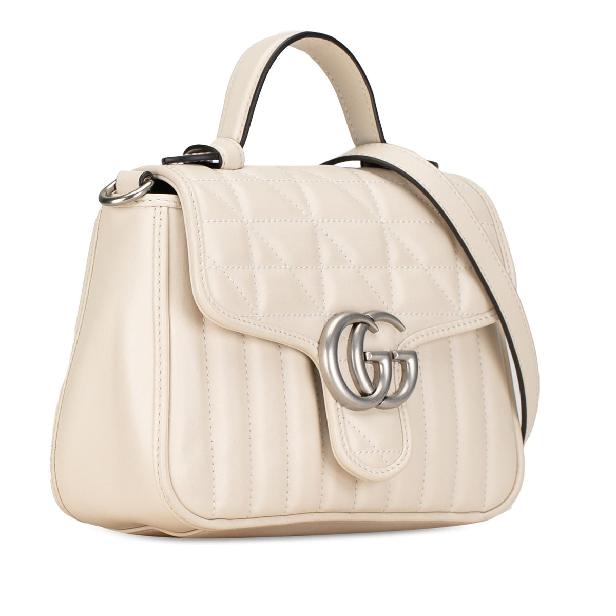 Gucci Mini GG Marmont Aria Matelasse Top Handle Bag (SHG-qPhLbm)