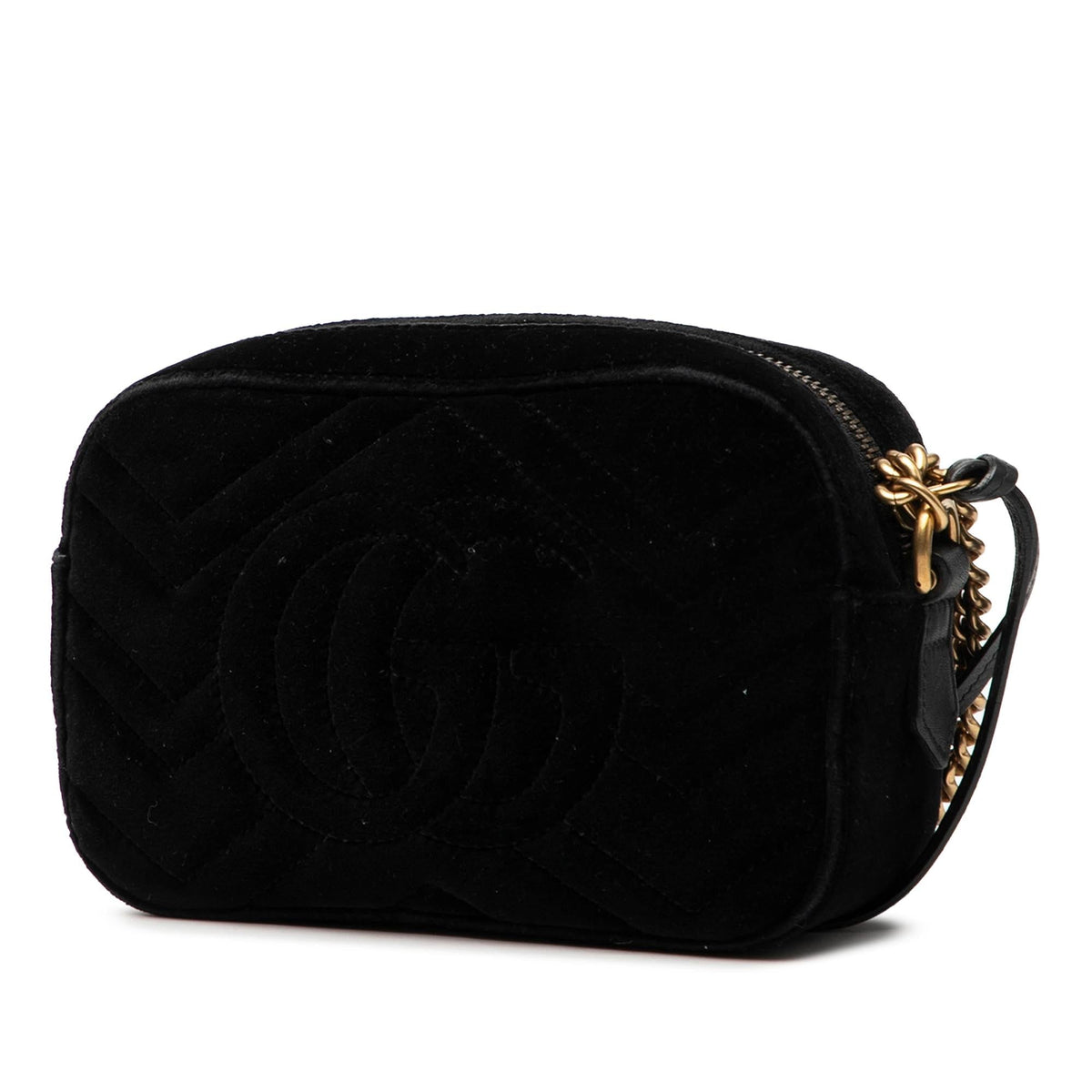 Gucci Mini GG Marmont Crystal Embellished Matelasse Velvet Crossbody