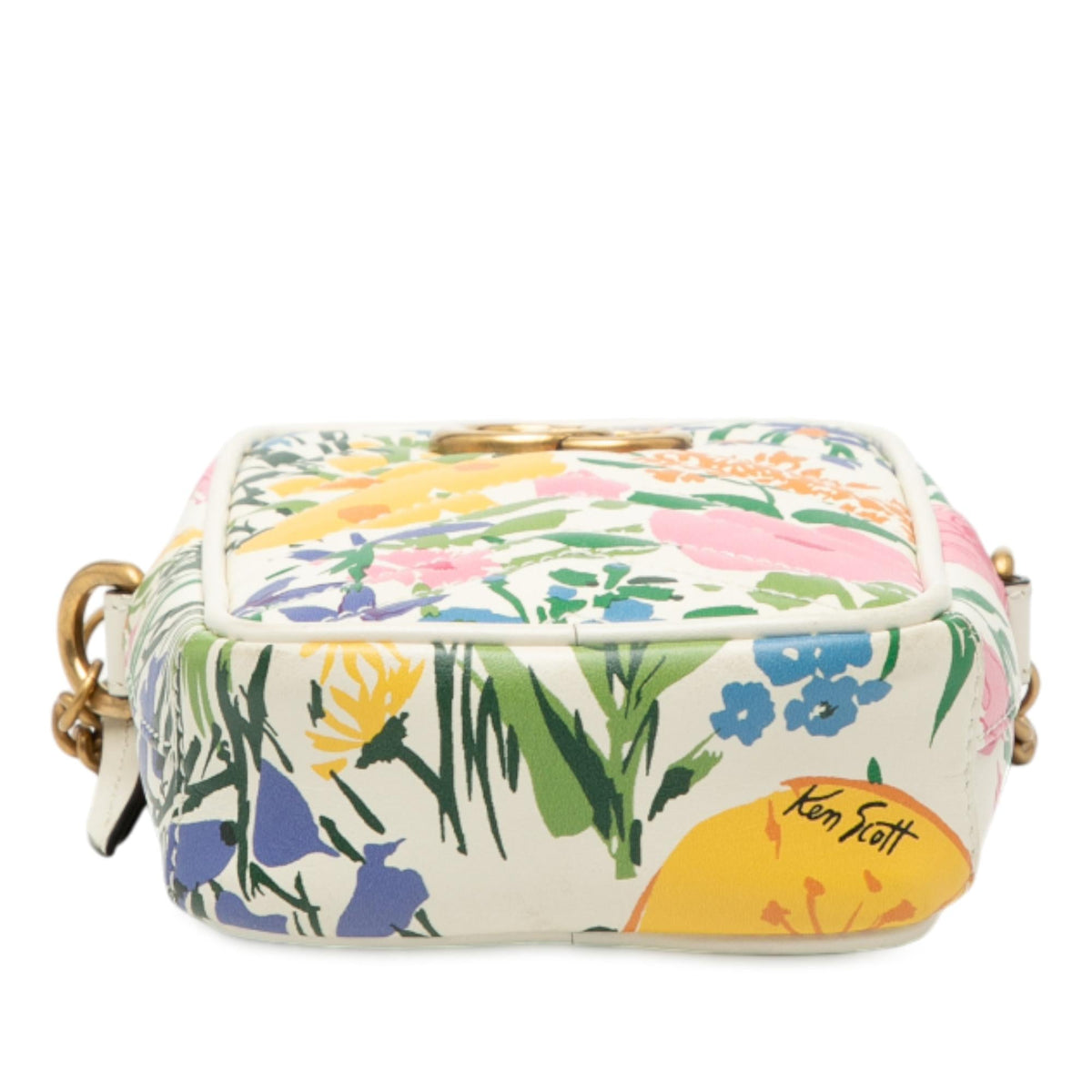 Gucci Mini GG Marmont Floral Printed Matelasse Leather Crossbody
