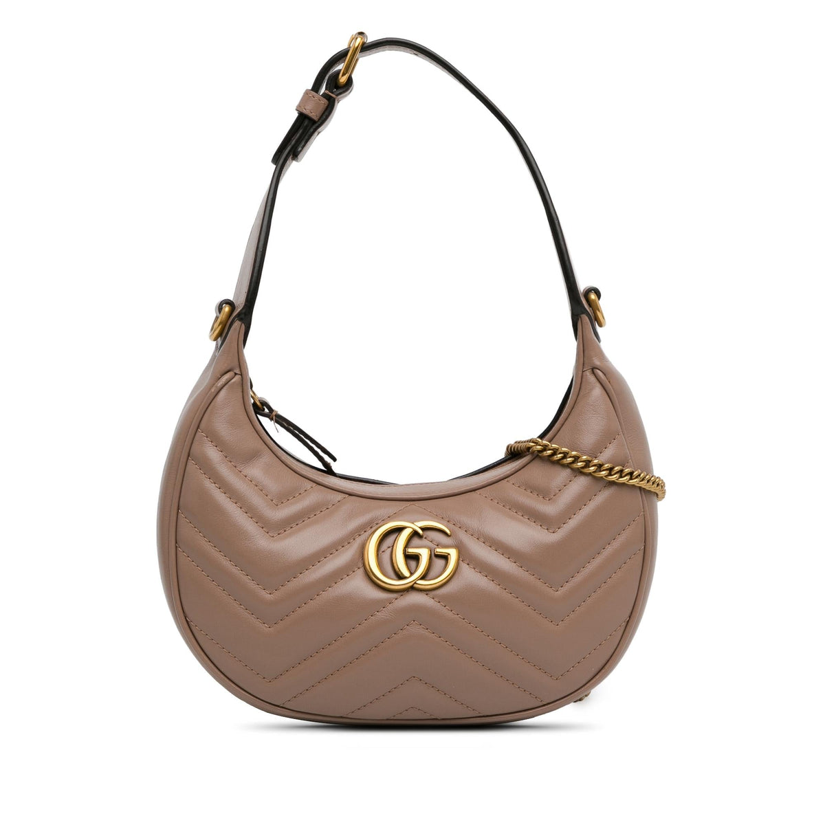 Gucci Mini GG Marmont Half Moon Bag (SHG-IhG8D5)
