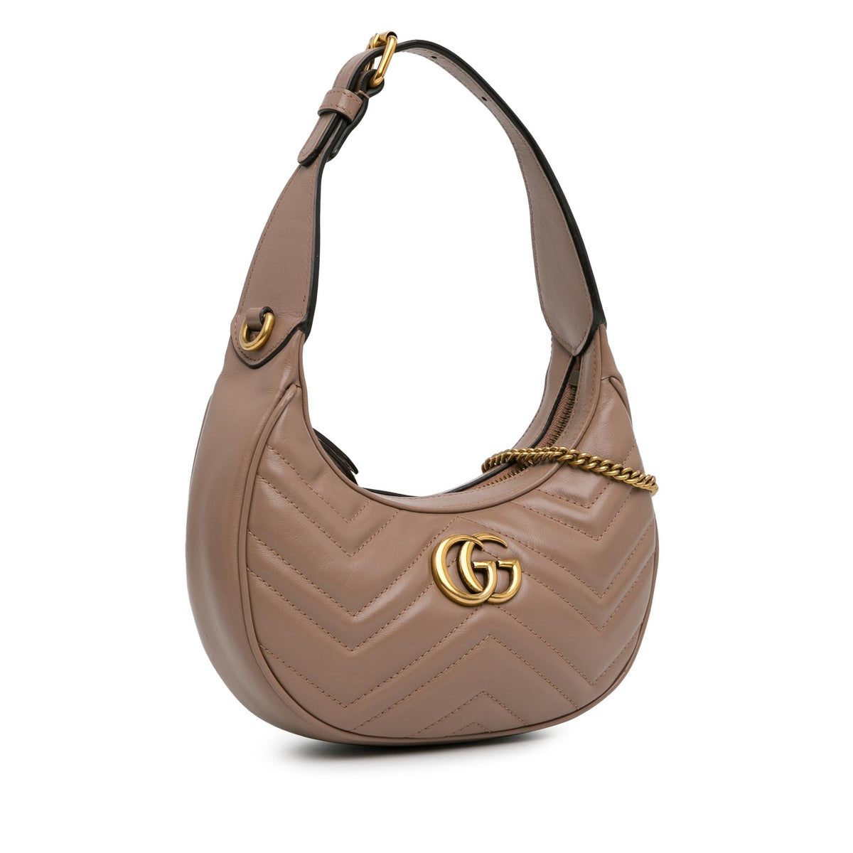 Gucci Mini GG Marmont Half Moon Bag (SHG-IhG8D5)