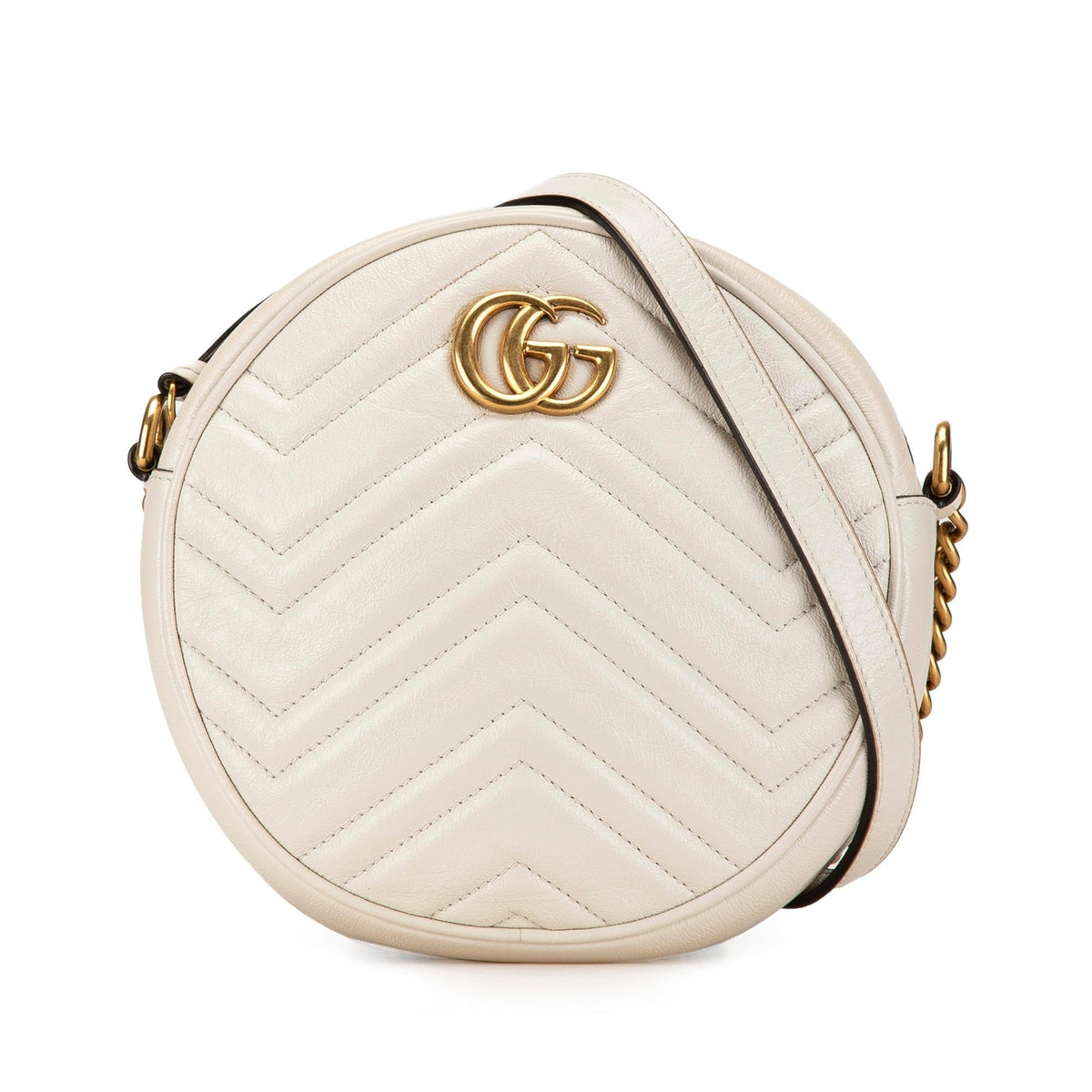 Gucci Mini GG Marmont Leather Matelasse Round Crossbody