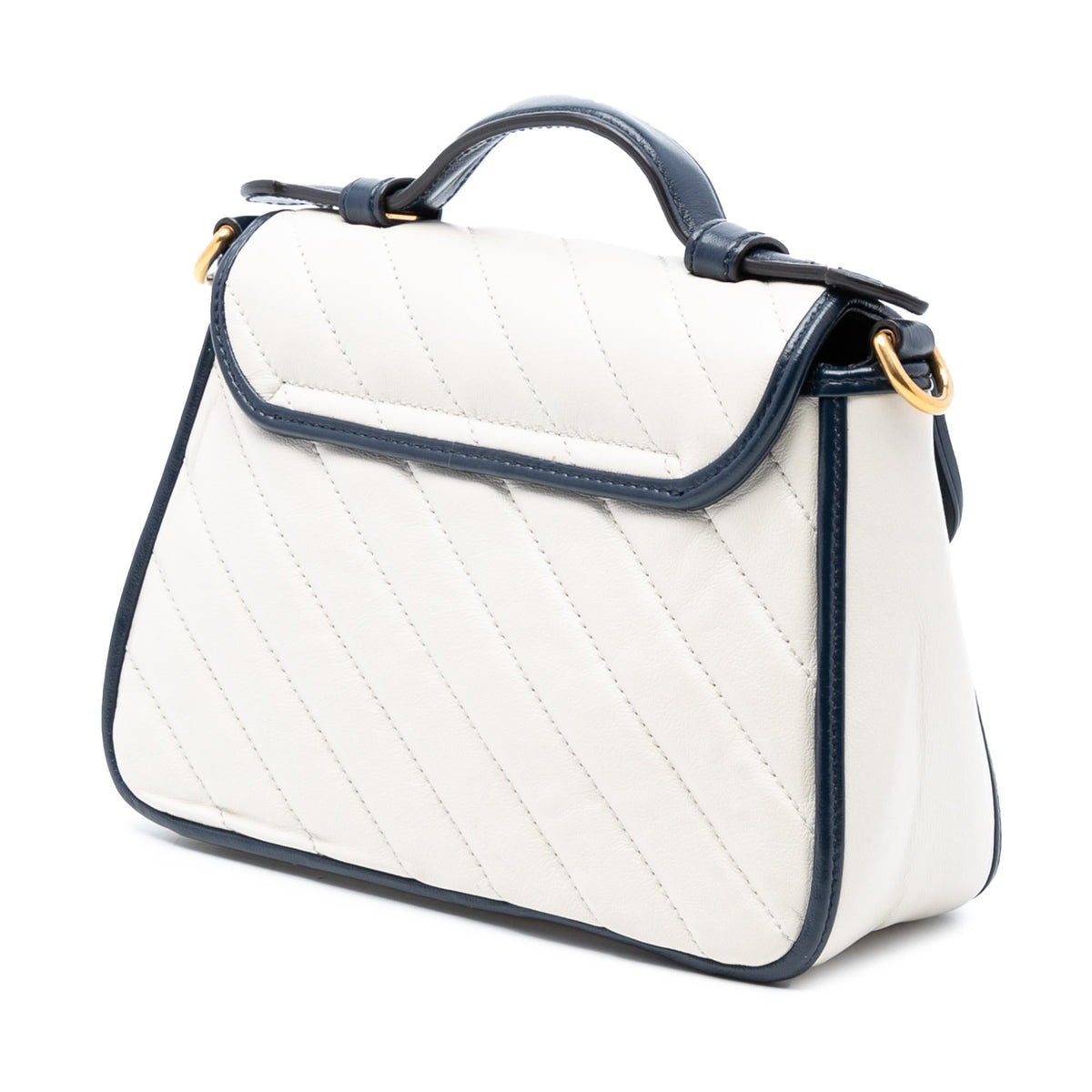 Gucci Mini GG Marmont Matelasse Diagonal Leather Torchon Top Handle Bag