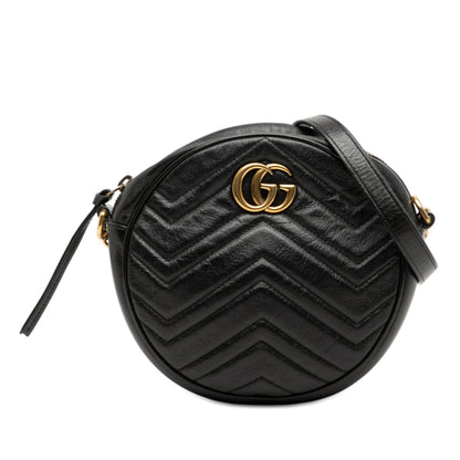 Gucci Mini GG Marmont Matelasse Leather Round Crossbody