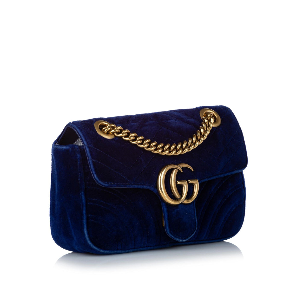 Gucci Mini GG Marmont Matelasse Velvet Crossbody Bag (SHG-30351)