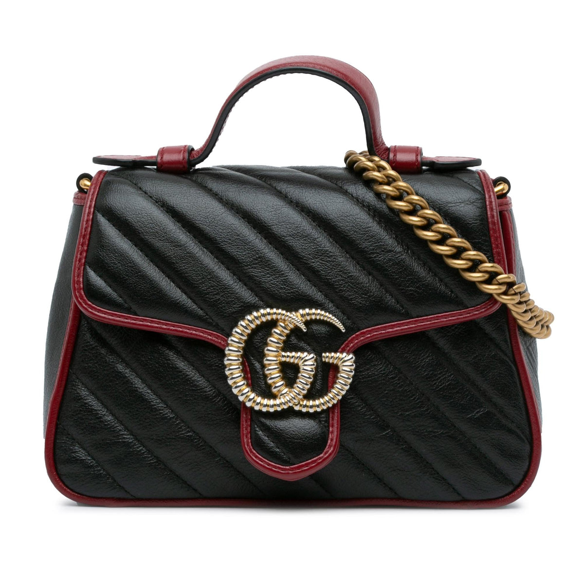 Gucci Mini GG Marmont Torchon Top Handle Bag (SHG-IPOg22)