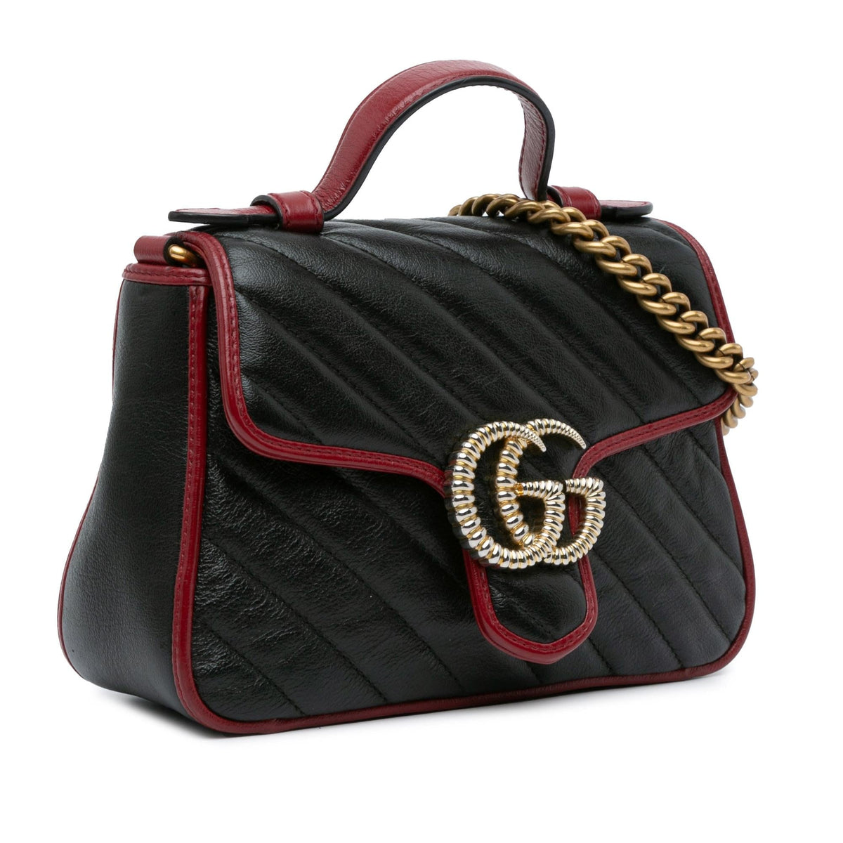 Gucci Mini GG Marmont Torchon Top Handle Bag (SHG-IPOg22)