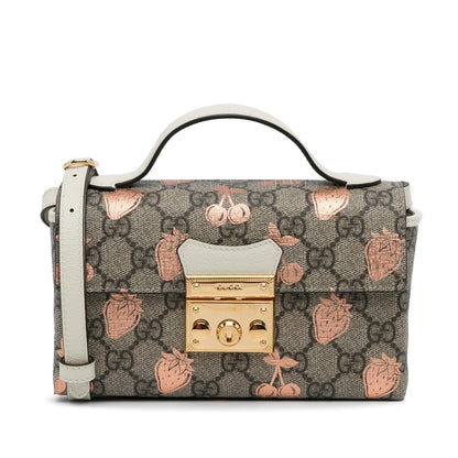 Gucci Mini GG Supreme Berry Padlock Satchel (SHG-0xk6RT)