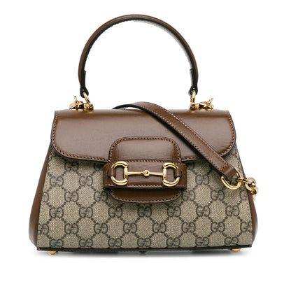 Gucci Mini GG Supreme Horsebit 1955 Satchel (SHG-SrwnA0)