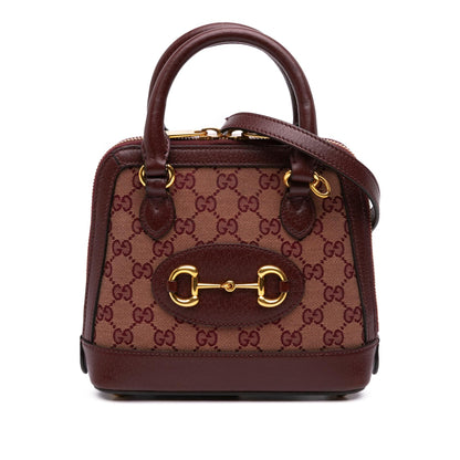 Gucci Mini GG Supreme Horsebit 1955 Top Handle Bag