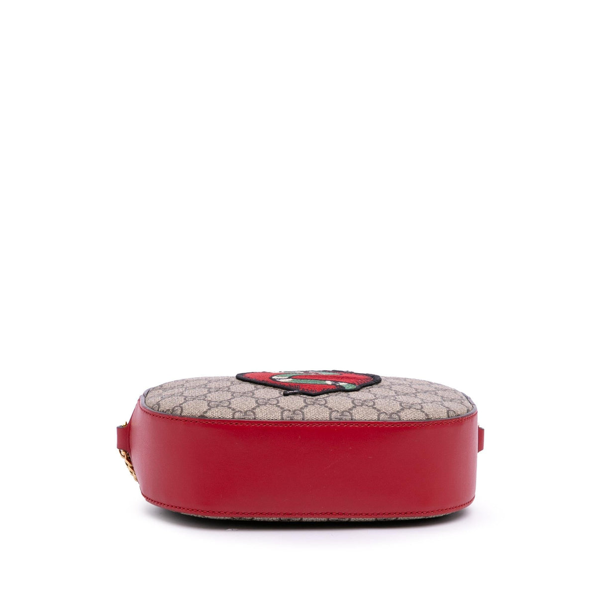 Gucci Mini GG Supreme Kingsnake Heart Embroidered Camera Bag