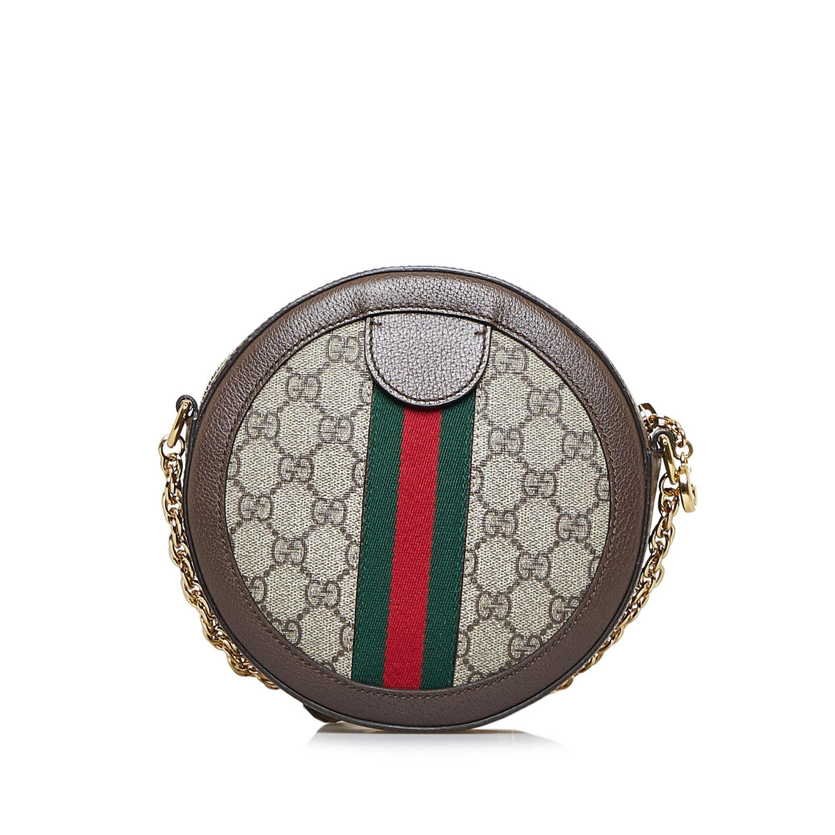 Gucci Mini GG Supreme Round Ophidia Crossbody (SHG-Q0Y51W)