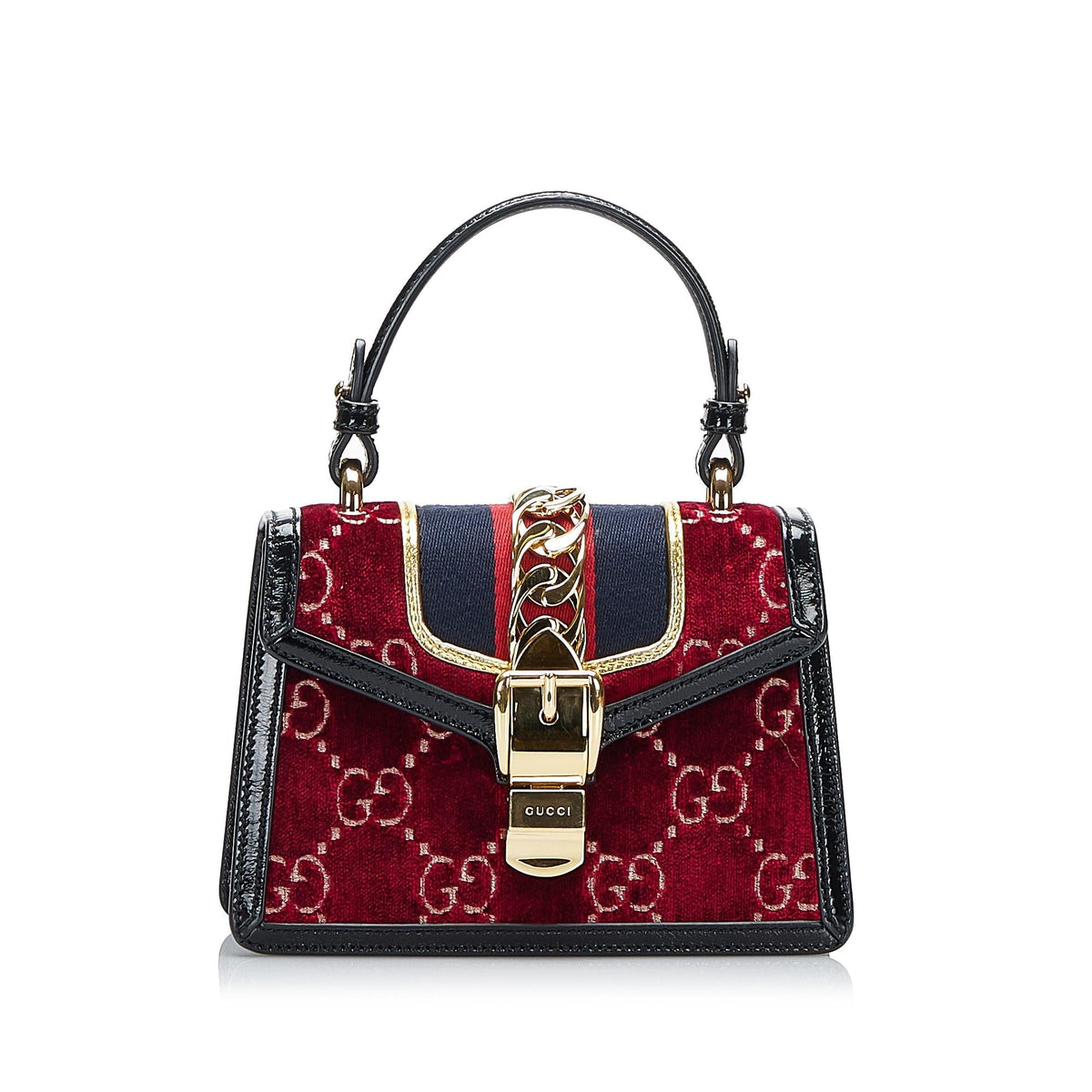 Gucci Mini GG Velvet Sylvie Satchel (SHG-DMuxoM)