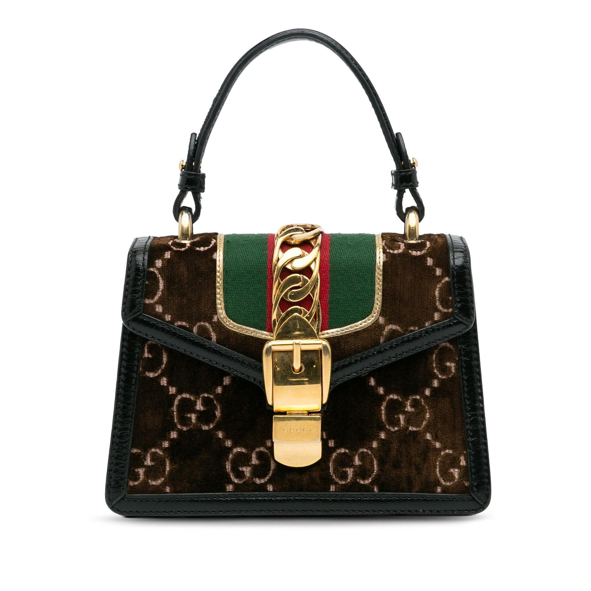 Gucci Mini GG Velvet Sylvie Satchel (SHG-f0os8k)