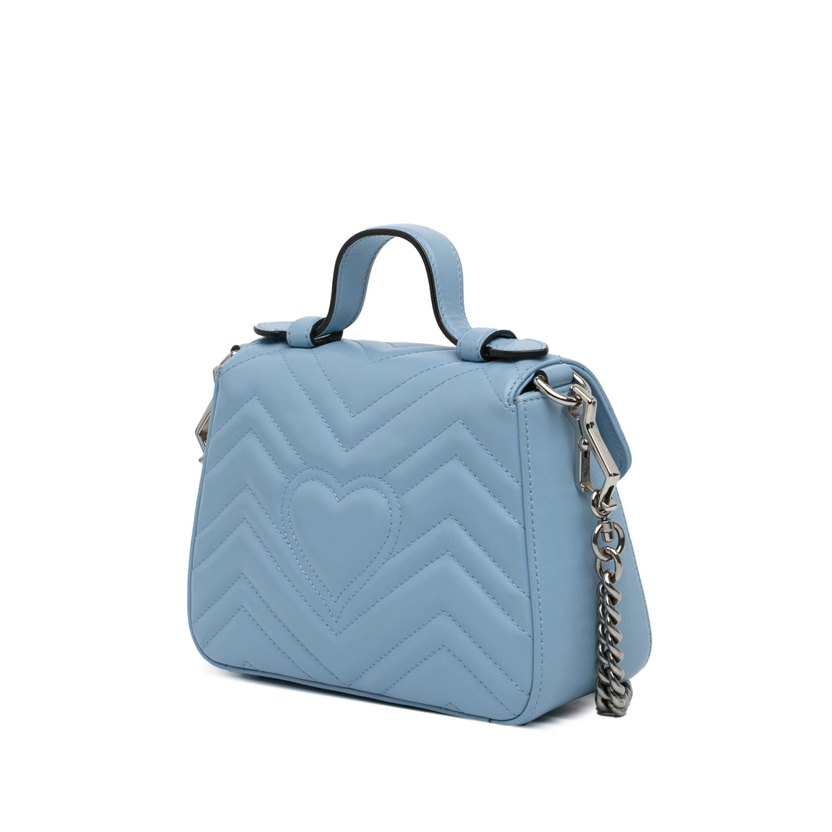Gucci Mini Leather GG Marmont Top Handle Satchel