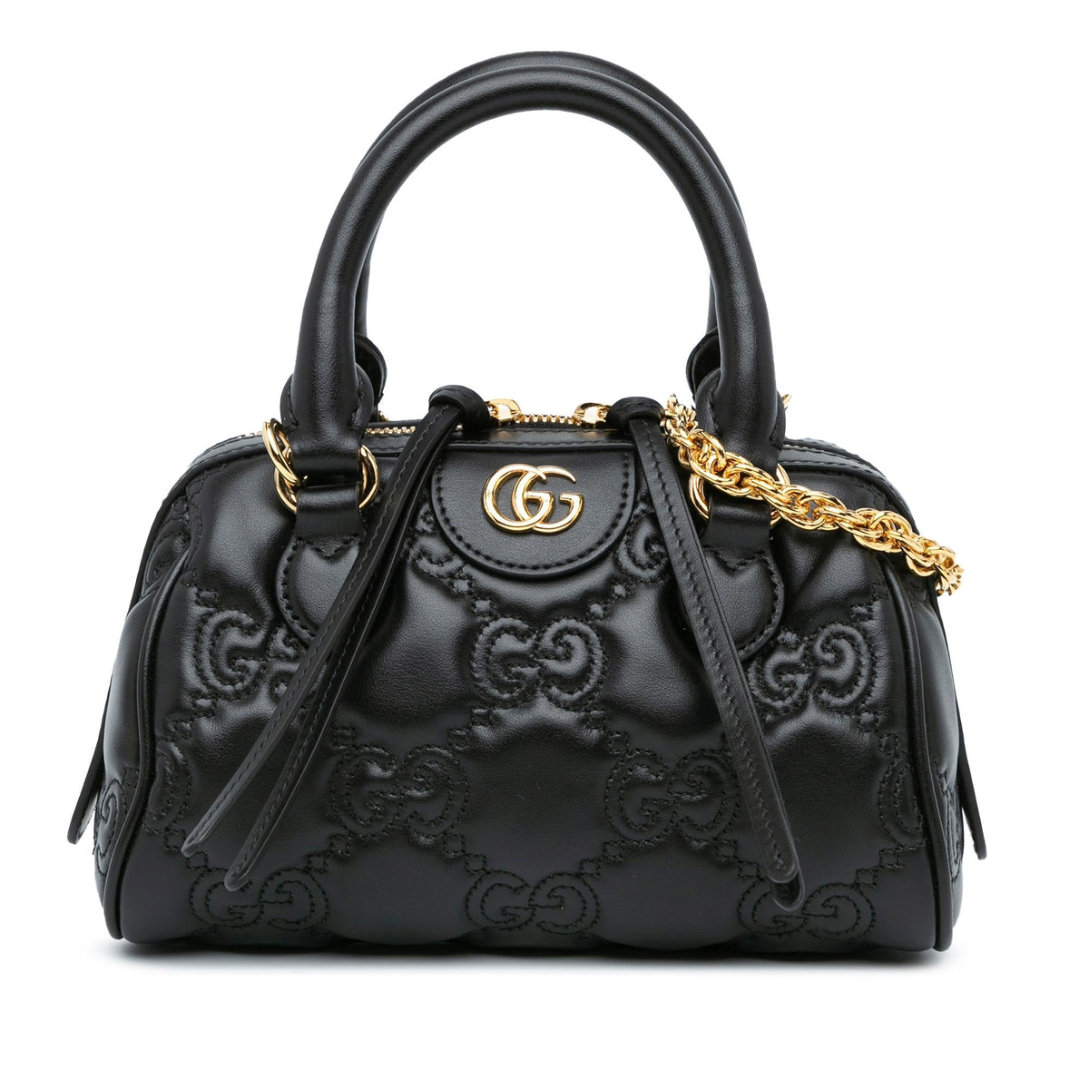 Gucci Mini Leather GG Matelasse Marmont Satchel (SHG-VvAtty)