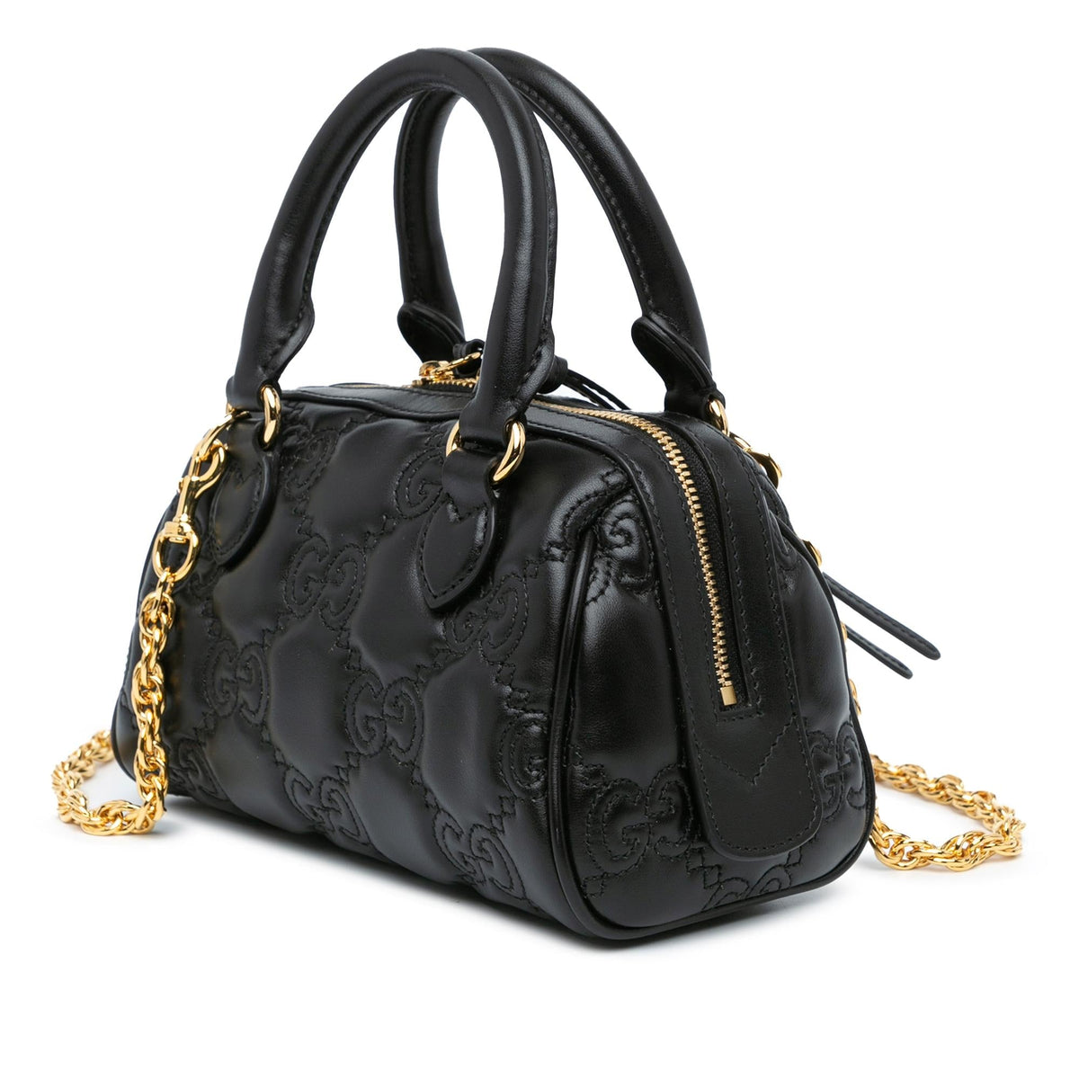Gucci Mini Leather GG Matelasse Marmont Satchel (SHG-VvAtty)