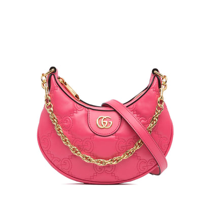 Gucci Mini Leather GG Matelasse Marmont Satchel (SHG-uFu1oN)