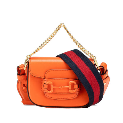 Gucci Mini Leather Horsebit 1955 Web Satchel