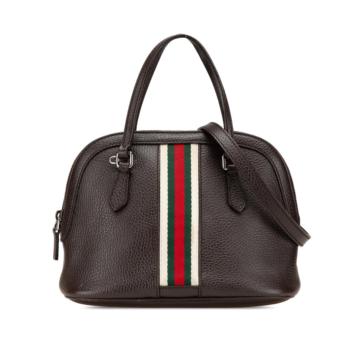 Gucci Mini Leather Web Dome Satchel