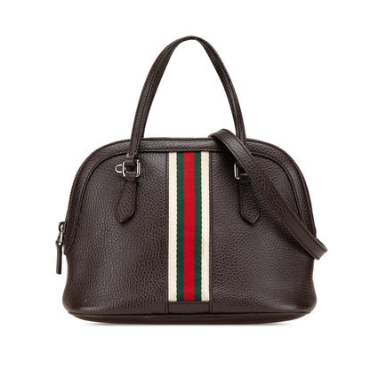 Gucci Mini Leather Web Dome Satchel
