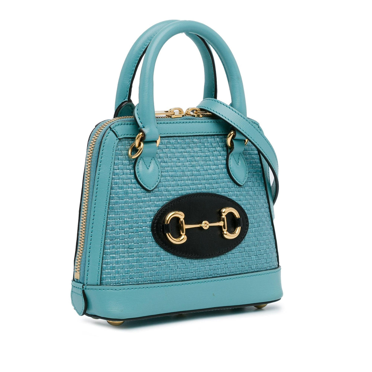 Gucci Mini Raffia Horsebit 1955 Top Handle Bag