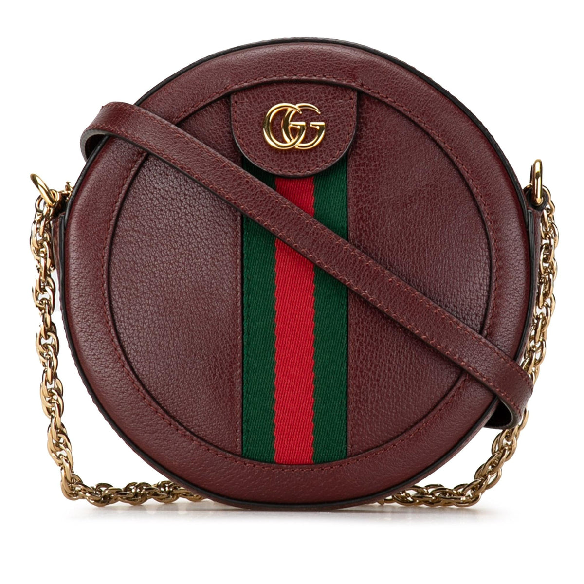 Gucci Mini Round Ophidia Leather Crossbody Bag (SHG-1IdXbq)
