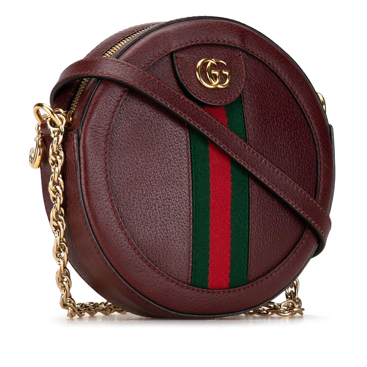 Gucci Mini Round Ophidia Leather Crossbody Bag (SHG-1IdXbq)