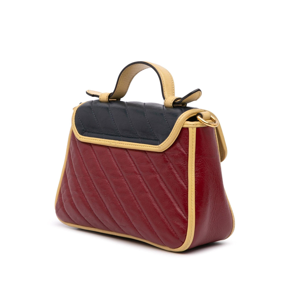 Gucci Mini Tricolor GG Marmont Matelasse Leather Torchon Top Handle Bag